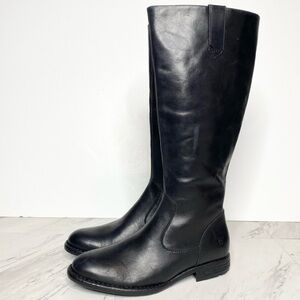 New! Born Shaunie Black Leather Riding Boot 6 1/2 M
